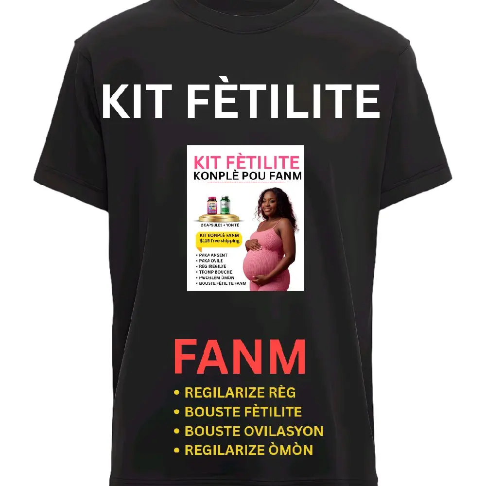 FANM Kit Fètilite Fanm Black T-shirt for Women - Regularize Règ & Boost Fètilite - Comfortable & Stylish