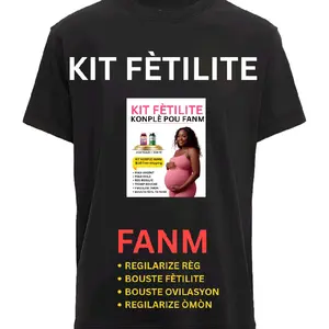 FANM Kit Fètilite Fanm Black T-shirt for Women - Regularize Règ & Boost Fètilite - Comfortable & Stylish