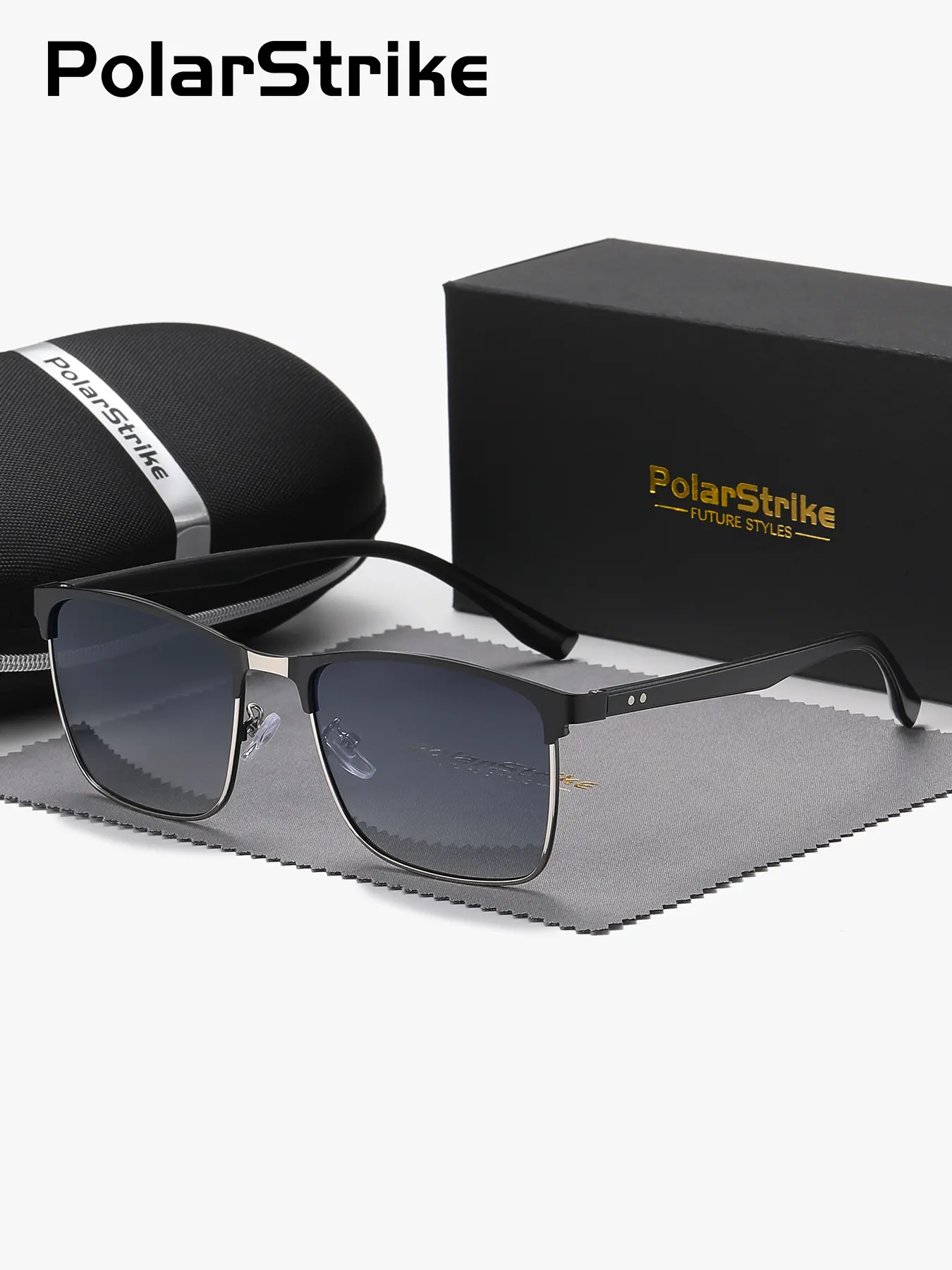 PolarStrike 1 Piece Unisex Polarstrike Square Round Sunglasses, Polarized Lenses Full Frame, UV400 Meticulous craftsmanship, reflecting taste Trendy Square Sunglasses, Fashionable Frames High Quality Sunglasses