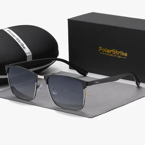 PolarStrike 1 Piece Unisex Polarstrike Square Round Sunglasses, Polarized Lenses Full Frame, UV400 Meticulous craftsmanship, reflecting taste Trendy Square Sunglasses, Fashionable Frames, Trendy Shades