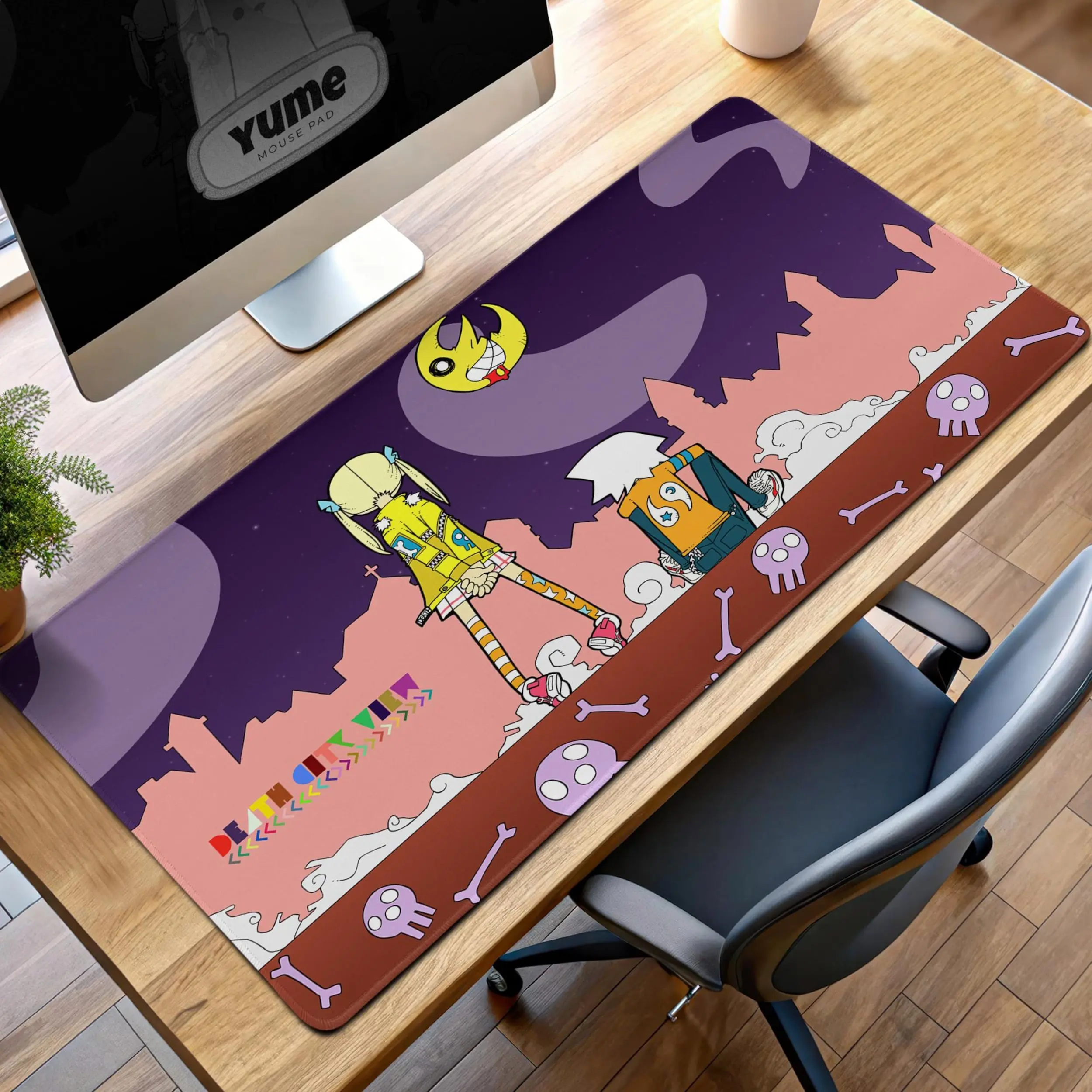 Soul Eater Anime Mouse Pad, Keyboard Mat, Grinning Moon Spooky Gaming Desk Mat For Computer Accessories, Gift For Gamer