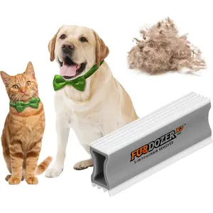 FurDozer X3 PRO  Hair Remover & Auto Detailing Tool - Cat & Dog Hair Remover for Cars, Car Interiors, Couches, Bedding, & Furniture - Reusable  Hair Removal Tool for Dog  & Lint, 5", Grey
