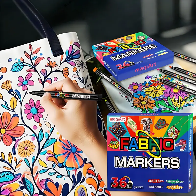 Fabric Markers Permanent for Clothes,12/24/36 Colors Dual Tip with Fine and Chisel Tips Art Markers Set Paint Pens for Clothing Canvas Tote Bags T-Shirt and Shoes Art Kits