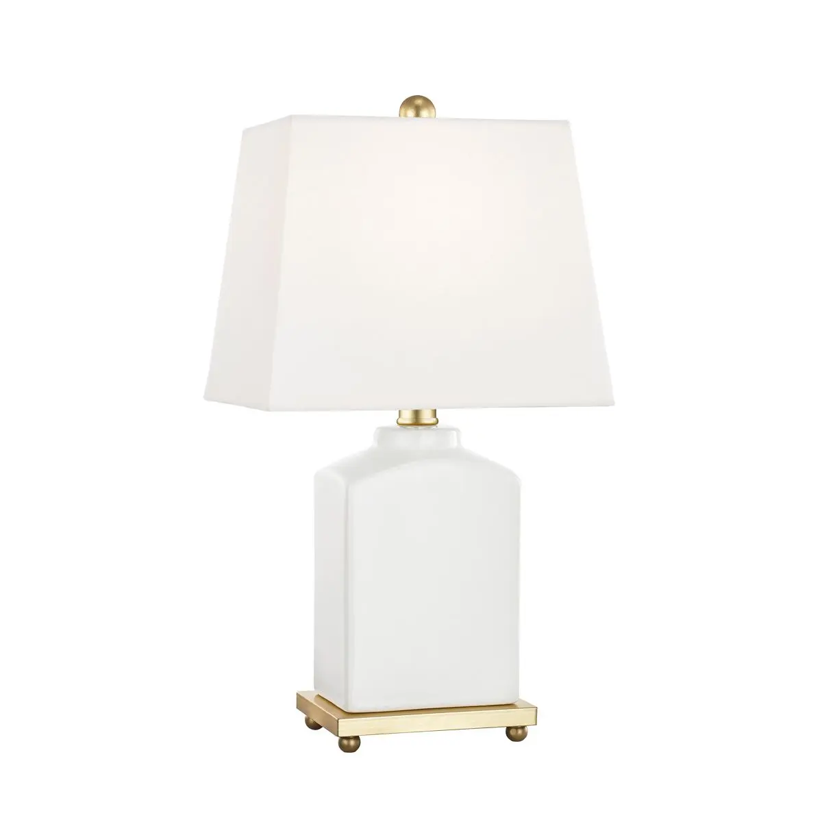 Vintage-Inspired Brynn Table Lamp with Aged Brass Base and Off-White Fabric Shade