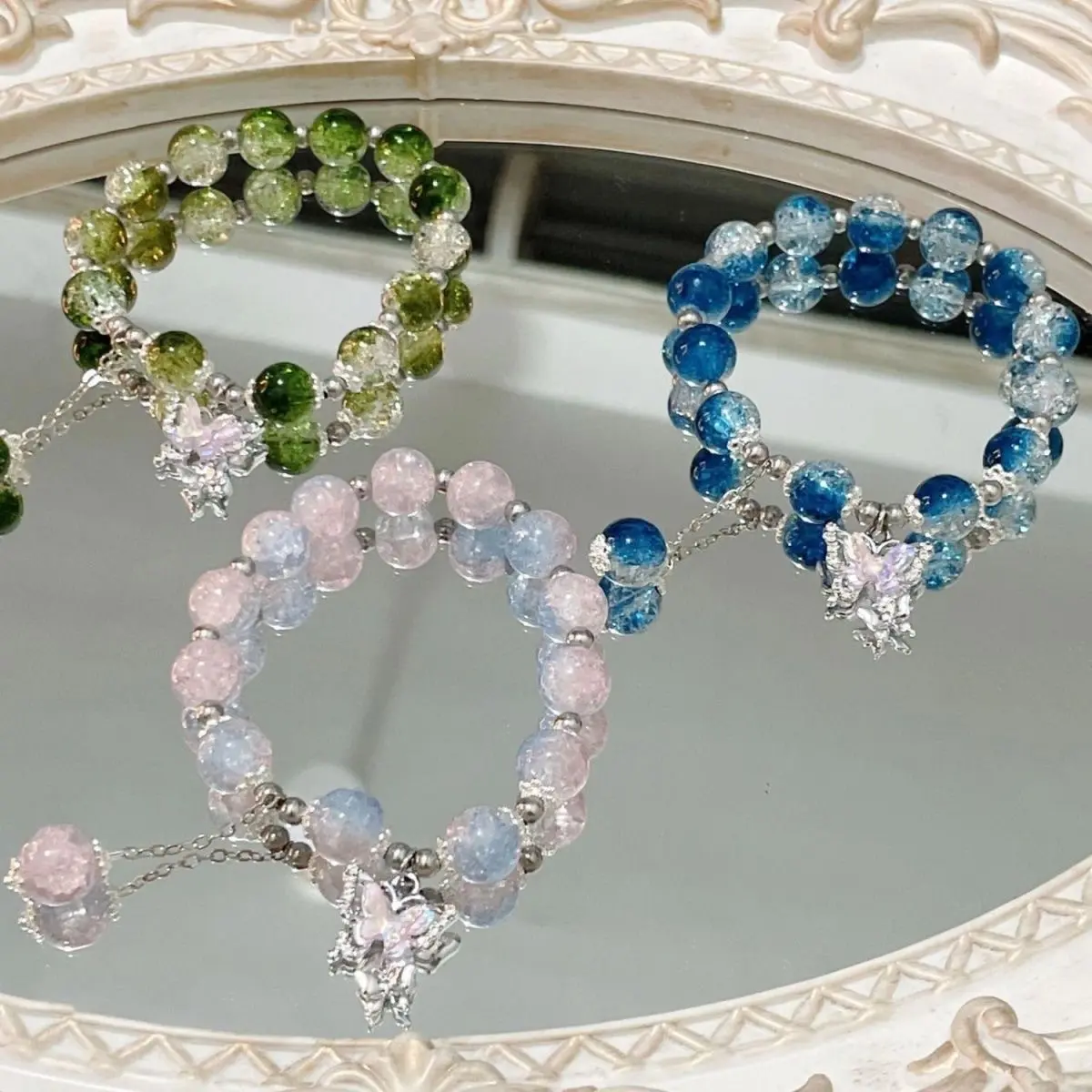 Ns Sweet Girls Butterfly Bracelets for Women – Fine Jewelry Glass Beaded Bangle Bracelet