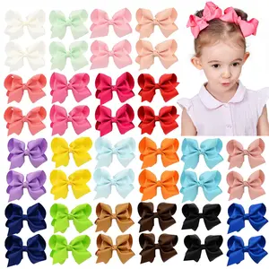 40PCS 4.5 Inch Hair Bows for Girls Grosgrain Ribbon