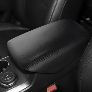 Console Armrest Cover for Ford Explorer 2011-2019 Center Console Crusion Pad for 2019 2017 2016-2011 Explorer Anti-Scratch Leather Armrest Crusion Protector (Black with Black Stitches)