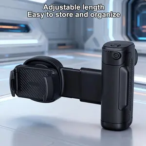 Magnetic Anti-Shake Phone Camera Stabilizer, Selfie Gimbal Stabilizer with Fill Light - 90° Rotatable 1-Axis Smartphone Gimbal, Bluetooth Remote Control, 1/4" Thread for External Mounts, Brightness Adjustable, for Vlog, Travel & Photography