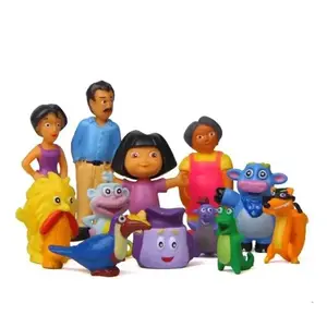 Anime Cartoon Capsule Toy 12pcs/set enjoys Dora Boots Diego Benny PVC Model Action Figures Toys Dolls  for Kids Xmas Gifts