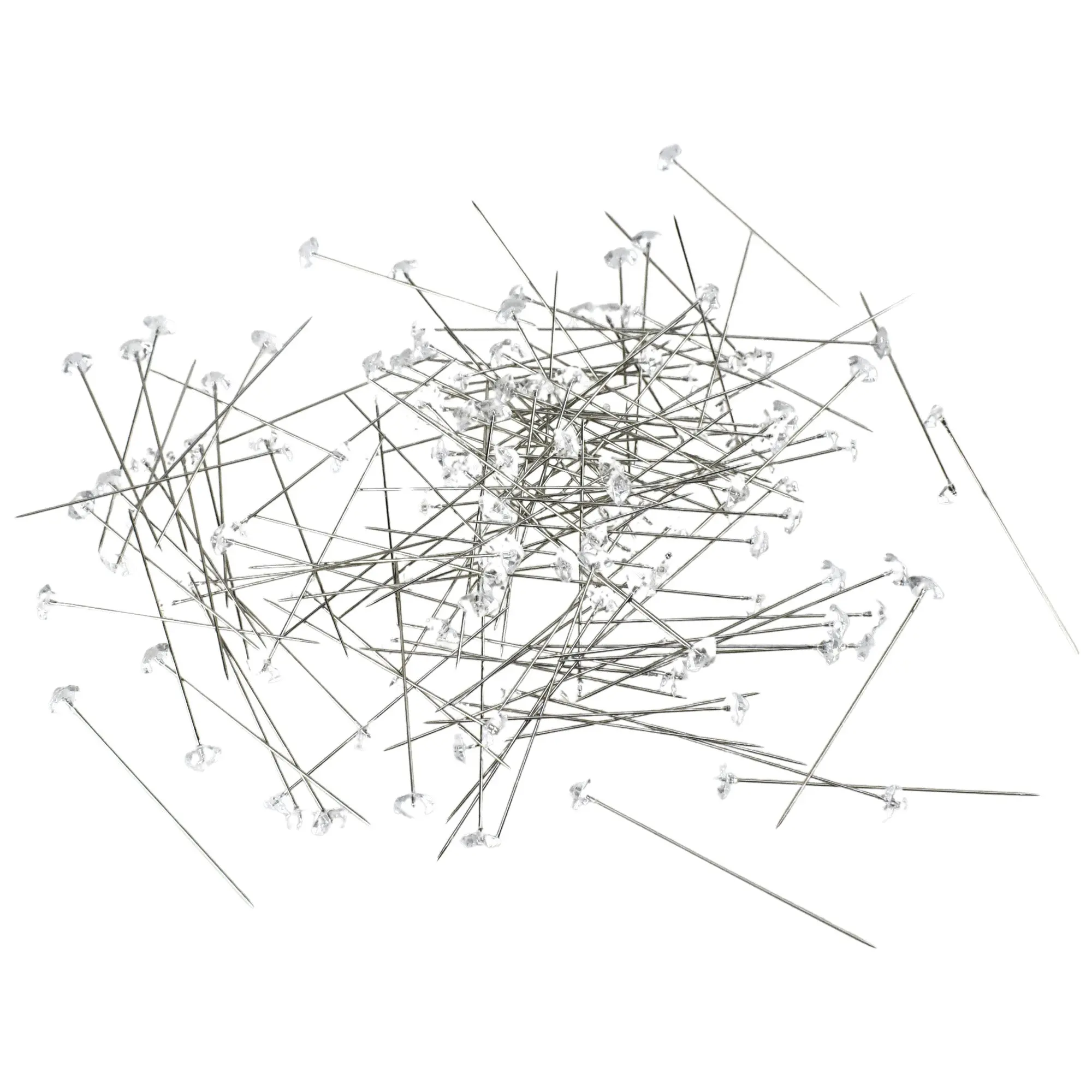 Acrylic Plastic Diamond Corsage Pins, 2-1/2-Inch, 140-Count