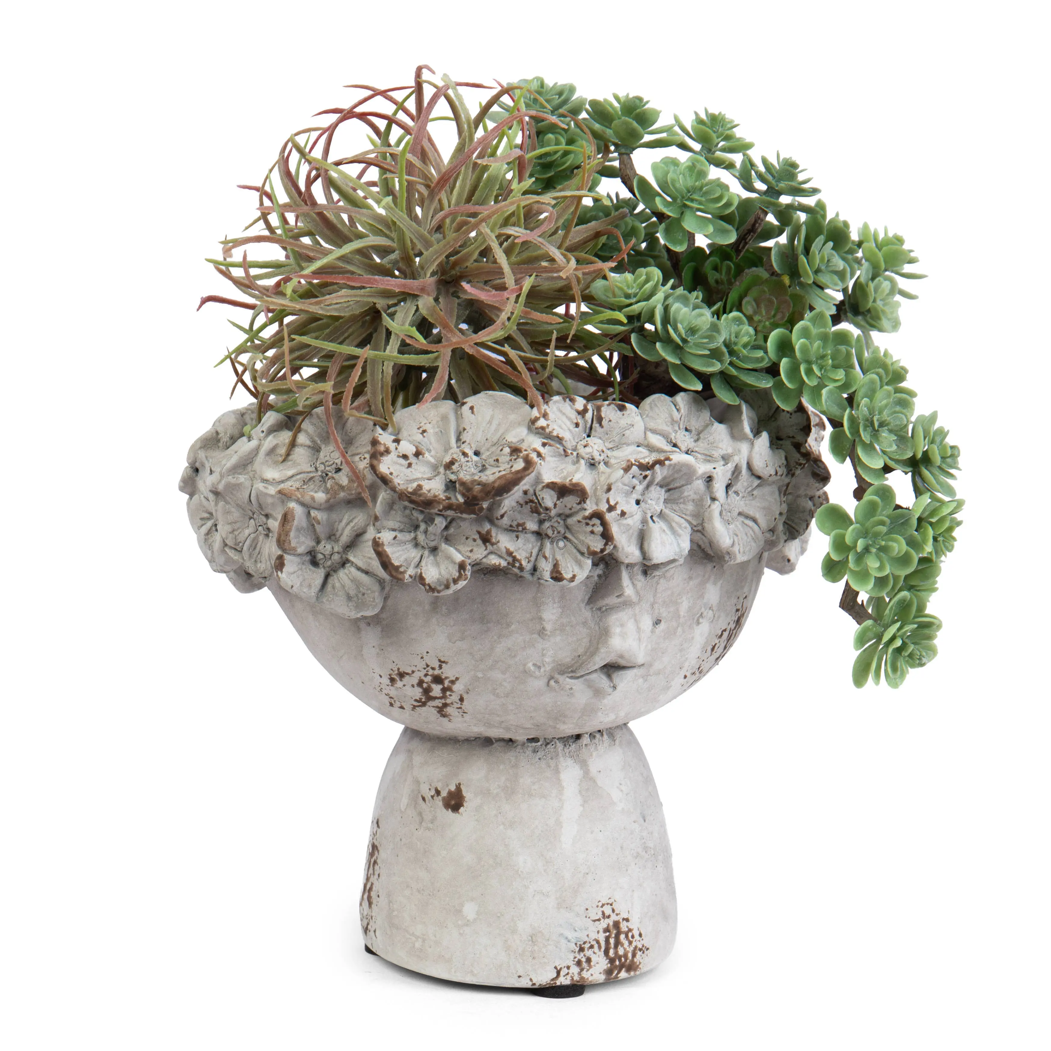 Round Cement Head Planter