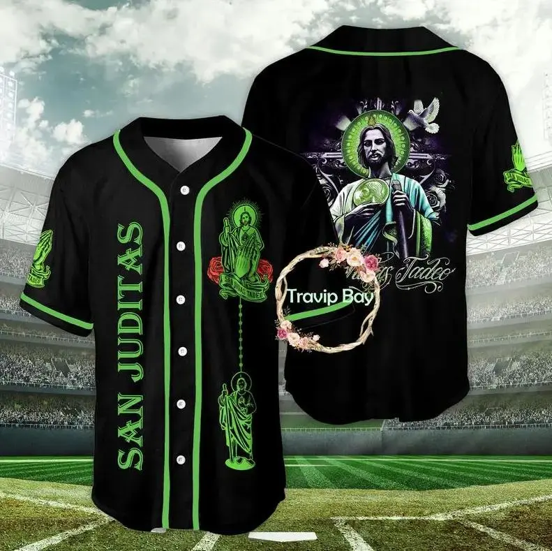 Unisex San Judas Tadeo Baseball Jersey – Mexican Faith-Inspired Shirt