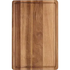 Large Acacia Wood Cutting Boards for Kitchen, 18x12 Inch Reversible Chopping Board with Deep Juice Groove and Side Handles, Butcher Block Cutting Board for Meat and Veggies, Natural