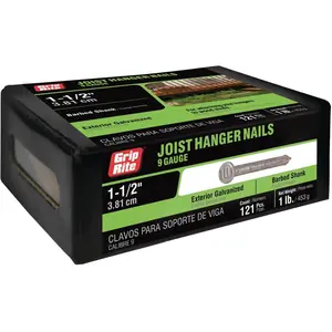 1-1/2 in. x 9-Gauge 12-penny Exterior Galvanized Barbed Shank Joist Hanger Nails 1 lb. Box