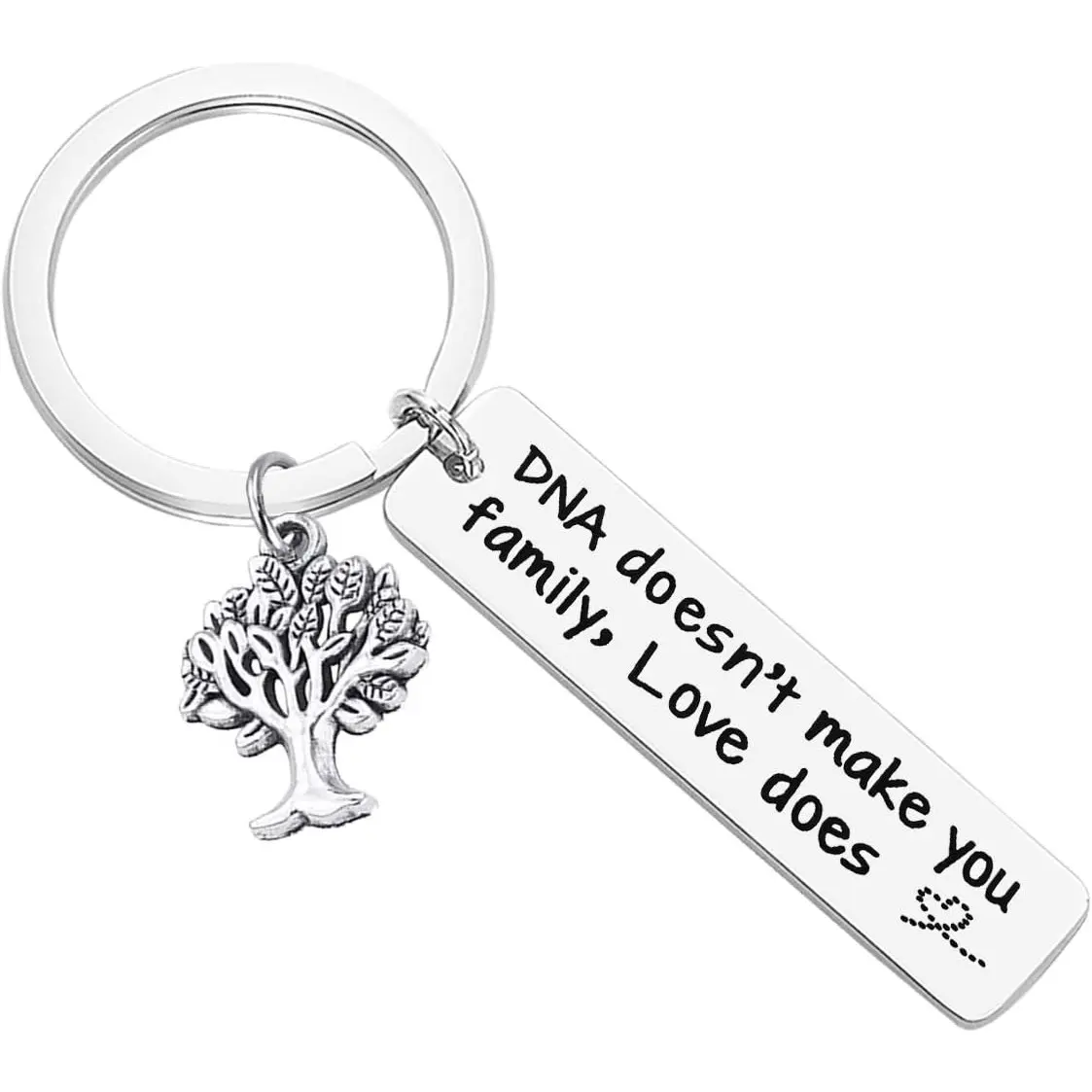 Step Parent Keychain Gifts DNA Doesn't Make You Family Love does Keychain Step Mom Keychain Step Dad Gifts Adoption Gifts Christmas Birthday Gift Mothers Day Fathers Day Gift
