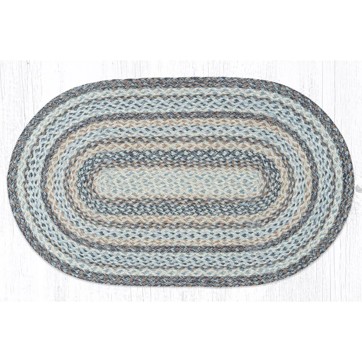 212 MAIN 27x45 in. C 9-119 Denim Oval Braided Weave Decorative Rug, Indoor-Use Floor Covering for Home Decor Collections, Decorative Rugs