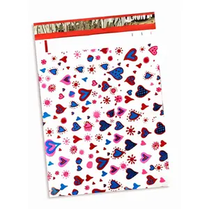 Blue Heart Colorful Poly Mailers Size 10x13 Shipping Bags