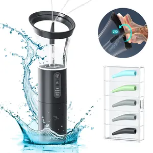 Upgraded Black Ear Wax Removal Kit – IPX6 Waterproof Ear Cleaner with One-Piece Waste Tank, Water Temperature Sensor, and USB-C Power for Safe & Effective Ear Irrigation