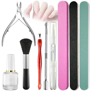 Nail File and Buffer Blocks with Nail Care Kit, 9 Pcs Manicure Kit for Women with Milk and Honey Cuticle Oil and Cuticle Trimmer Set