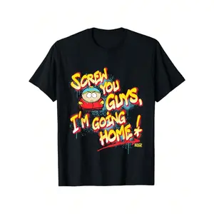 Funny 'Screw You Guys' Cartoon Graphic T Shirt   South Park Style Humor Tee With Colorful Character Design   Comfortable Cotton Casual Wear   Black S XXXL