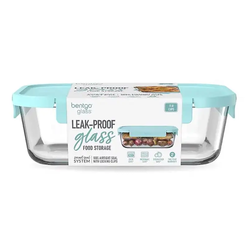 Bentgo Rectangular Glass Food Storage Container - Case of 6, Glass Food Container