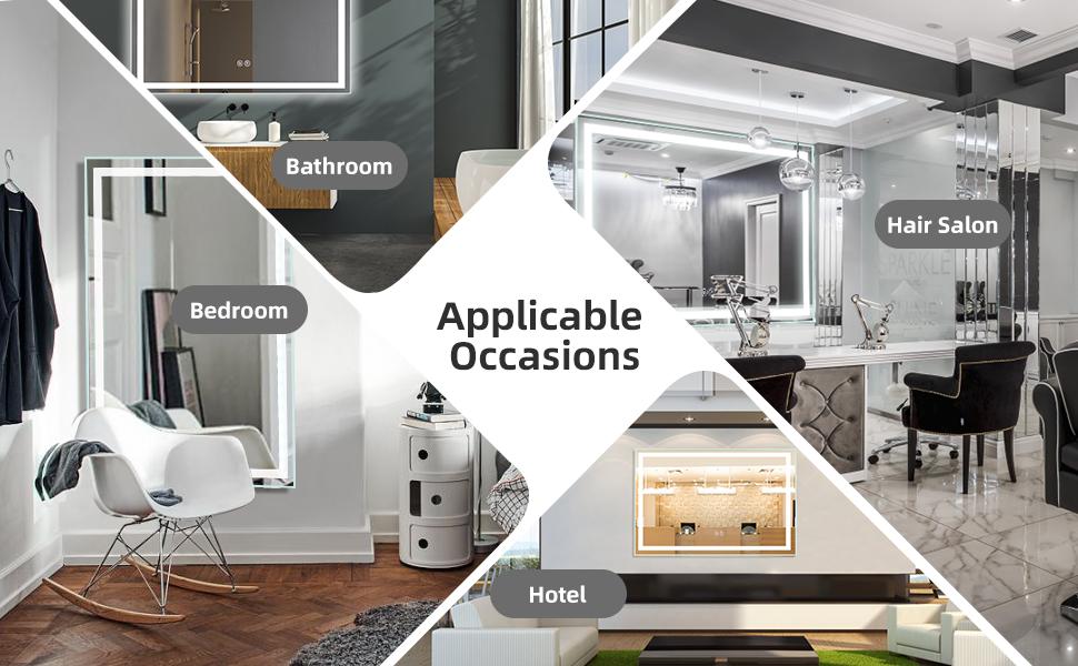 【GARVEE】LED Bathroom Mirror, 24x40Inch Front and Backlit, 3 Colors Dimmable, CRI>90 Double Lights, Enhanced Anti-Fog, Wall Mount Lighted Mirror, Horizontally/Vertically Mounted