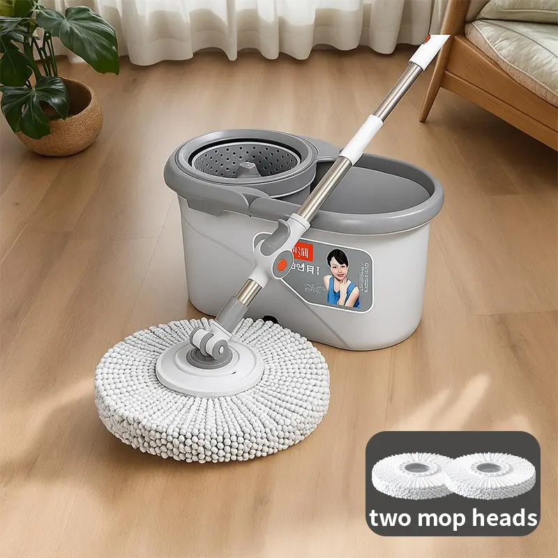 Two mop heads+a mop set