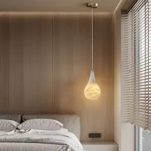 1-Light Alabaster Single Pendants