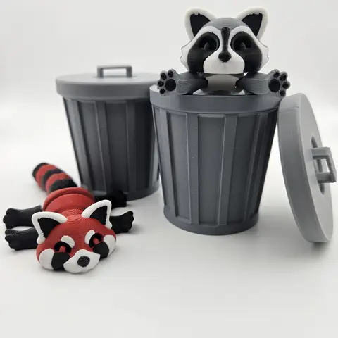 3D Printed Articulating Trash Panda (Raccoon) Figurine Great Gift and Desk Figure Toyset Decor
