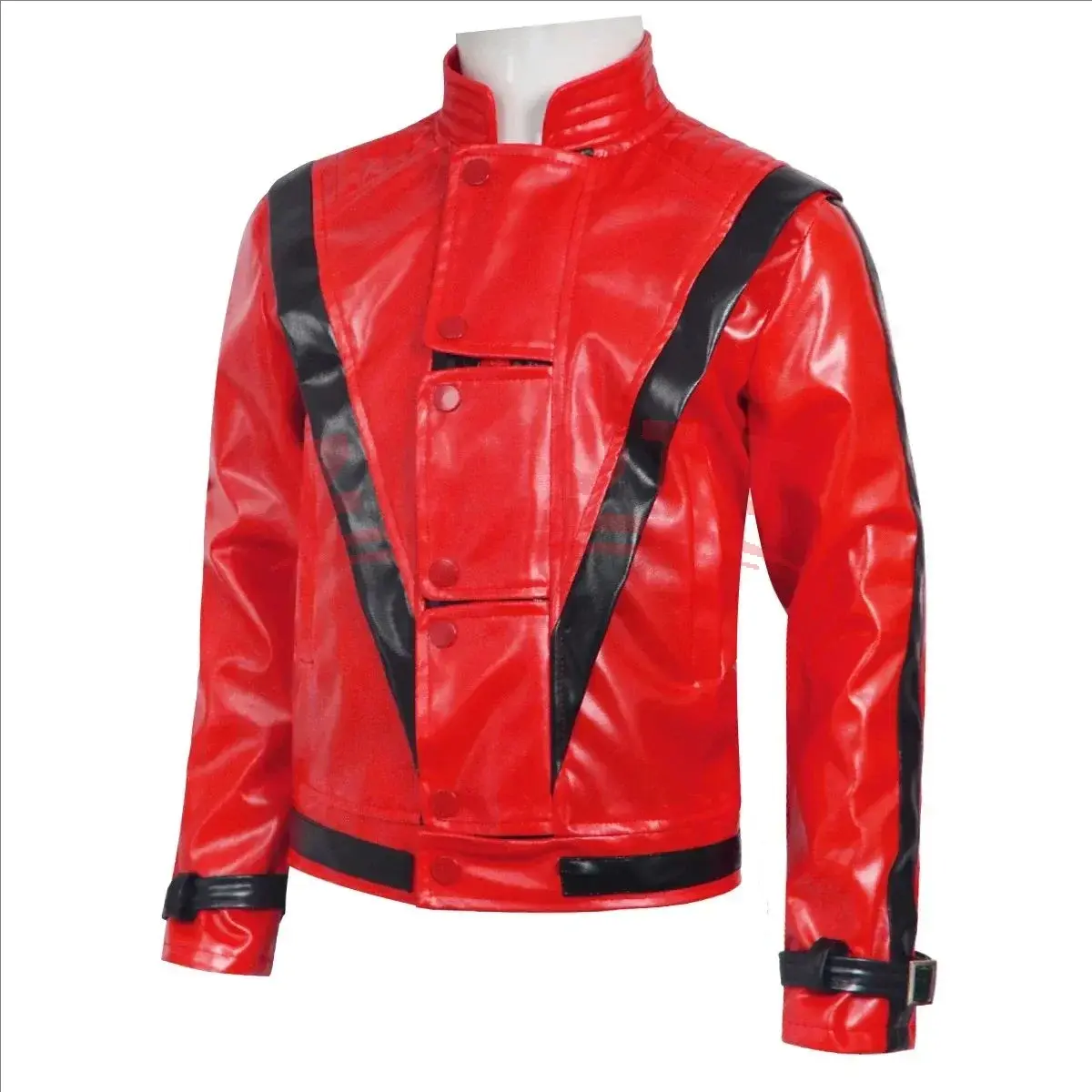 Costumes Zembie Cosplay Red Leather Jacket Michael Jackson Thriller Night Outwear Kids Halloween Rock Stage Performa
