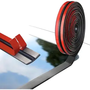 19.68Ft Windshield Rubber Seal, 19mm Windshield Rubber Seal for  Front Rear Windshield Trim, Rubber Adhesive T Shape Sunroof Seal Cover Leak Sound Proofing, Weather Seal Windshield,Universal