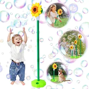 Electric Sunflower Bubble Machine Outdoor Street Lamp Music Style Bubble Flower Children's Party Fully Automatic Bubble Toy Gift