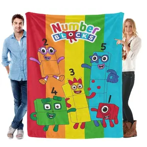Number Blocks Fleece Throw - Soft Educational Blanket for Kids to Learn Counting Perfect Gift for Christmas Birthdays Ideal for Learning through Play