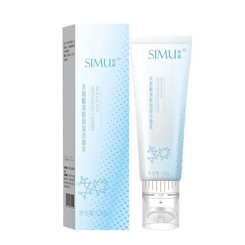 SIMU Salicylic Acid Moisturizing Cleansing Foam 120g - Facial Skincare Cleansing for Gentle Cleansing and Hydration