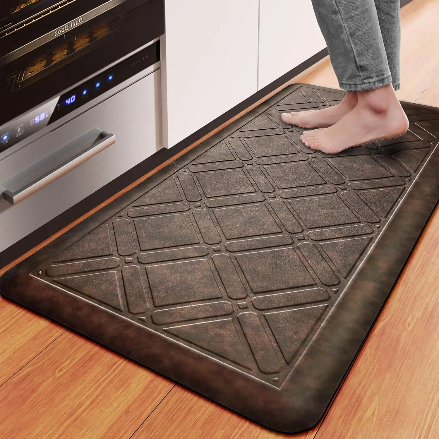 Color&Geometry Anti Fatigue Mat Comfort Mat, Ergonomically Engineered, Waterproof Non Slip for Kitchen, Office& Garage, Foam Cushion for Standing Desk