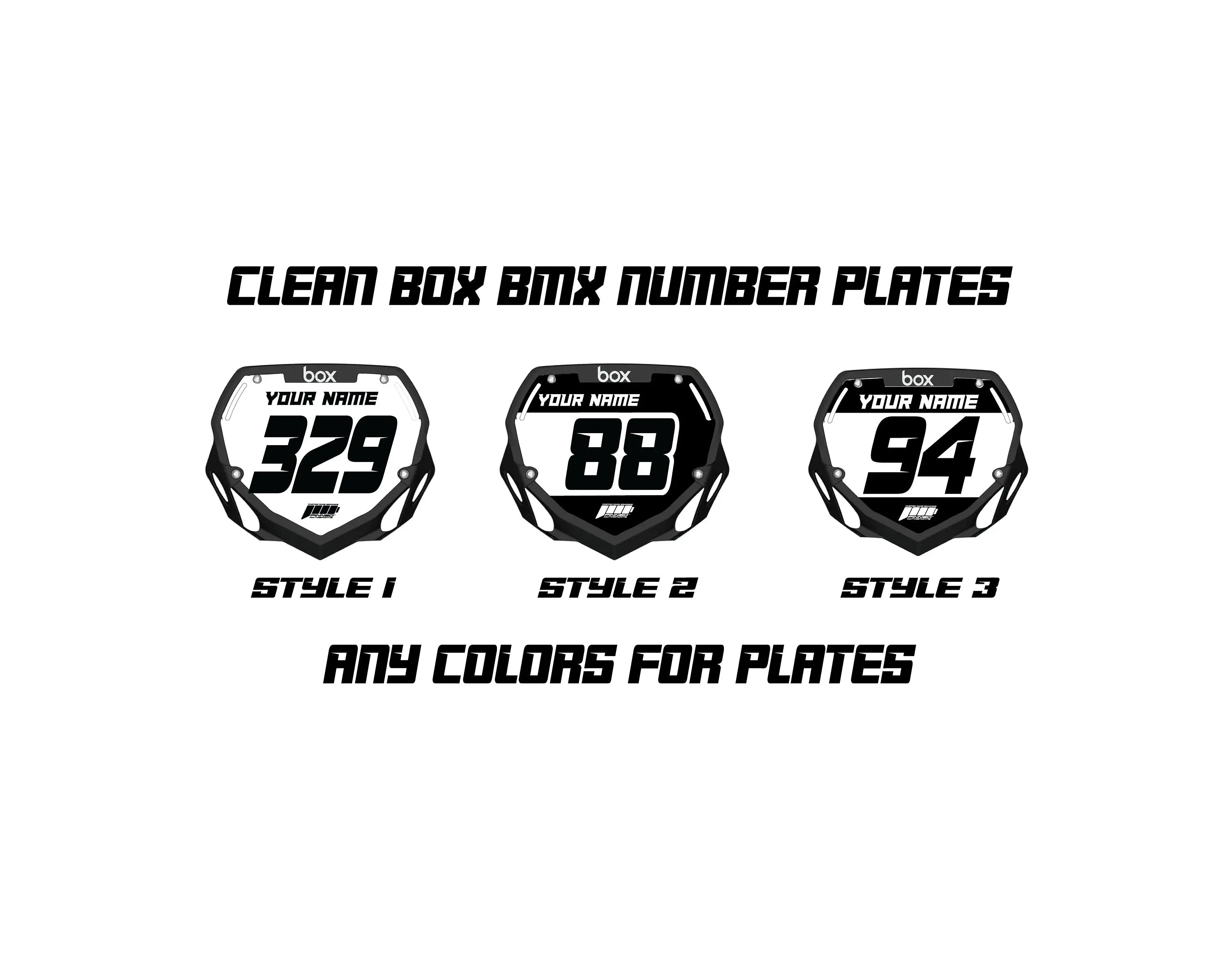 Clean Box BMX Number Plate Decals