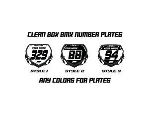 Clean Box BMX Number Plate Decals