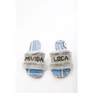 Mi Vida Loca slides -Blue/GREY