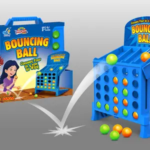 Mini Bouncing Ball Game, Fun Linking 4 Shots Game, Interactive Party Tabletop Game, Educational Creative Toy for Family Travel Outdoor, Family Board Games