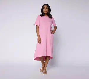 LOGO by Lori GOldstein Petite Knit Patchwork Seamed Dress