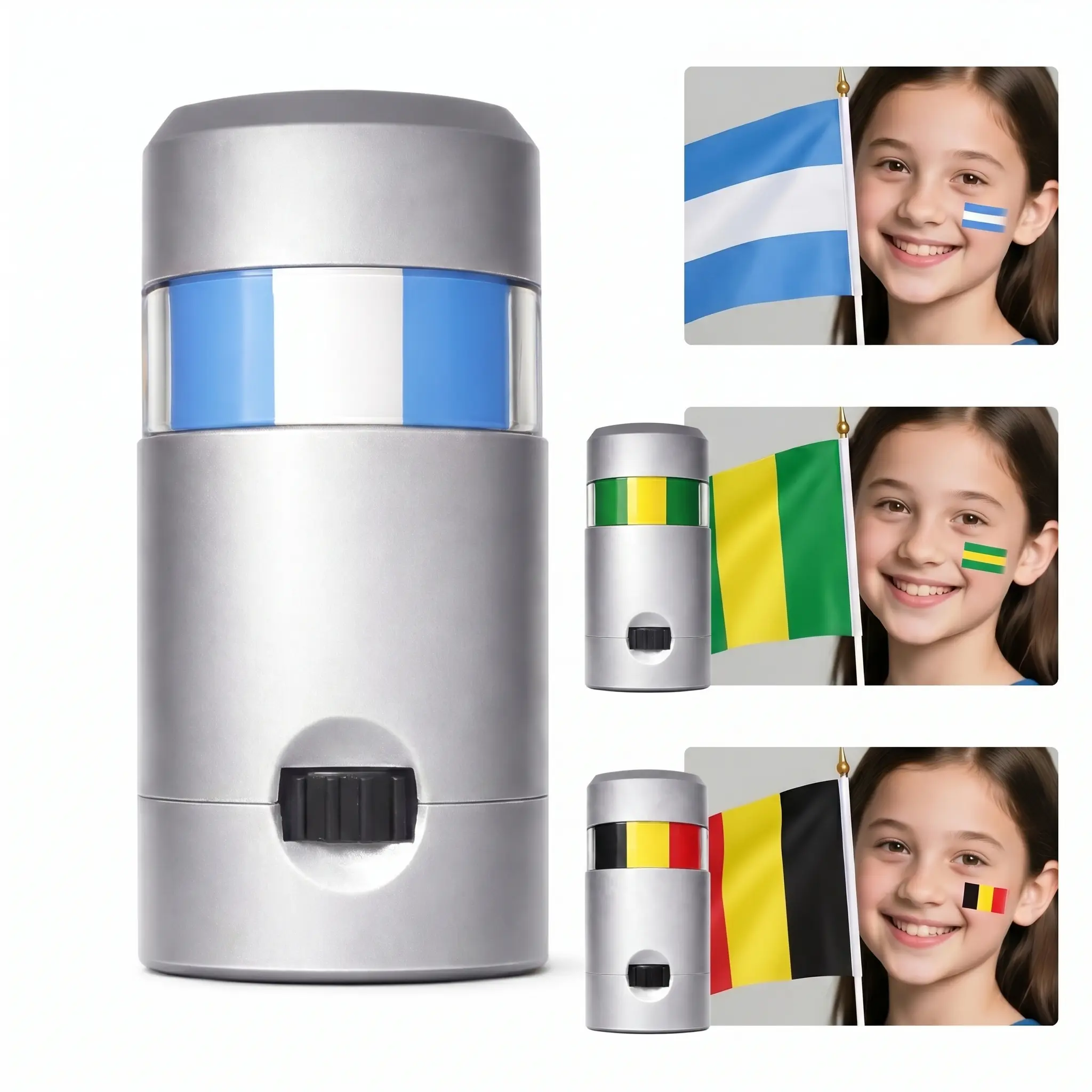 Top Americas Teams 3-Color Flag-Themed Face Paint Stick,baseball face paint,DIY Body MakeupSupplies  Shades for Party, Football National Events Cosmetics,patriotic face paint Compact