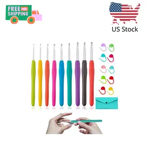 Ergonomic Crochet Hooks Set, 9 Sizes