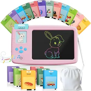 Talking Flash Cards for Toddlers: 2-in-1 LCD Writing Tablet with 510 Sight Words, Montessori Language Learning, Autism & Speech Therapy Toys for Children Ages 1-6, Blue