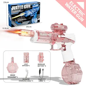 Ultimate Battle Blaster Electric Water Guns with Realistic Gun Muzzle Flame High Capacity Squirt Guns Summer Outdoor Beach Swimming Pool Party Toy for Adult Kid pools for adults outdoor play sets muzzle flash automatic squirt gun halloween present