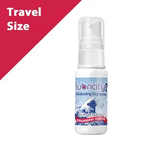 Lubricity Xtra Moisturizing Oral Spray Strawberry 0.5 fl oz Travel Size Alcohol Sugar & Gluten Free Vegan Friendly