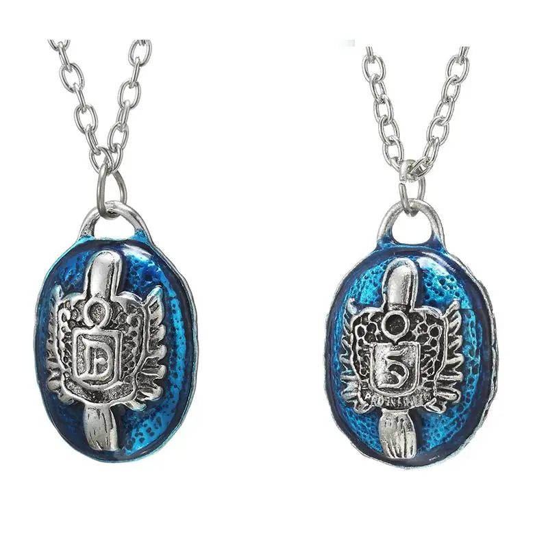Hot The Vampire Diaries Salvatore Damon Stefan D/S Crest Pendant Necklaces Vintage Metal Necklaces Jewelry Accessories For Fans
