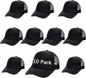 10 Hats to Customize & Slay! Mesh Cool for Hiking/Parties  Adjustable + Easy to Stick Pics (DIY Magic!) – Sublimation Ready Too! 10 Pack/ Perfect for traveling