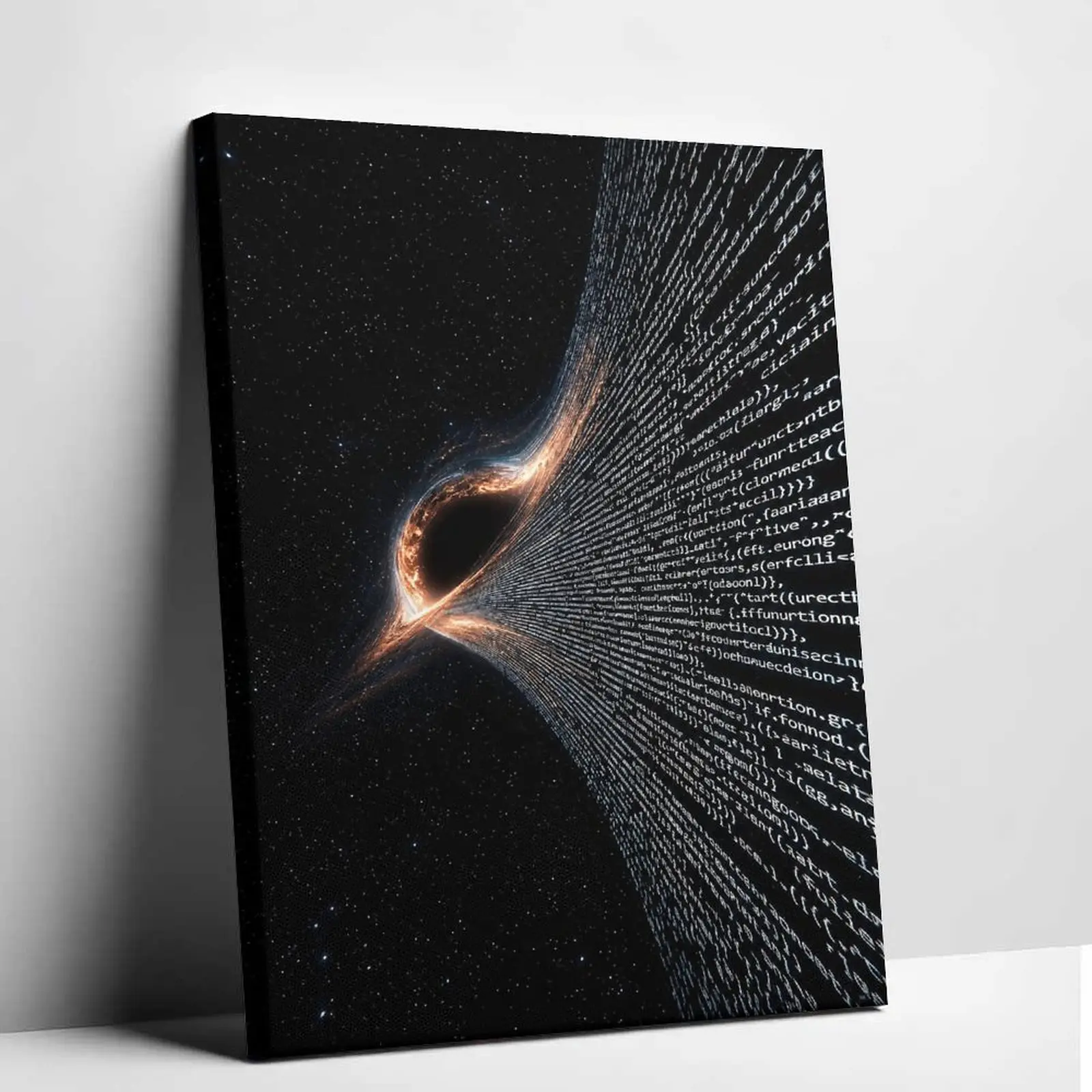 Black Hole Code Matrix Canvas Wall Art Sci-Fi Space Programmer Poster Coding Developer Art Print Modern Aesthetic Living Room Gaming Room Office Desk Wall Decor Picture Artwork Display