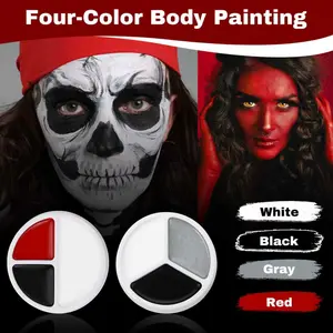 COLORARTS Professional Halloween Makeup Wheel 3-Colors Cream Based Black White Gray Waterproof Face Paint for Gothic Zombie Vampire Skeleton Cosplay Characters