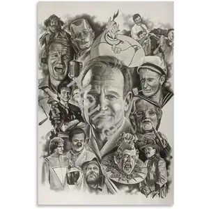 CHTYPOPP Poster of Robin Williams Portrait·1 Canvas Painting Wall Art Poster for Bedroom Living Room Decor 16x24inch(40x60cm), Unframe-style Print Gifts Landscape Ornaments Photo Decoration